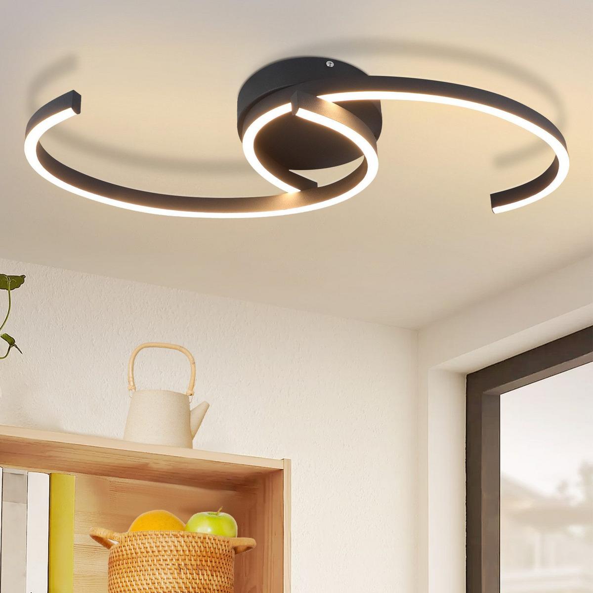 LED-DECKENLEUCHTE Lapp 23/61.6/7cm - Schwarz, Metall (61.6/23/7cm) - Nettlife