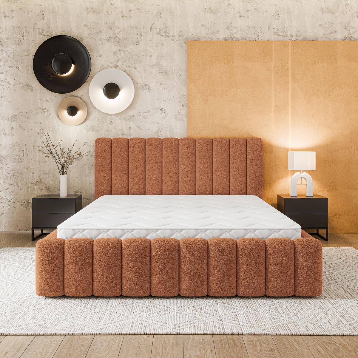 POLSTERBETT DINESE Q 120x200 cm mit Bettkästen - Kupferfarben - Kupferfarben, Holz (120/200cm) - MASSENO