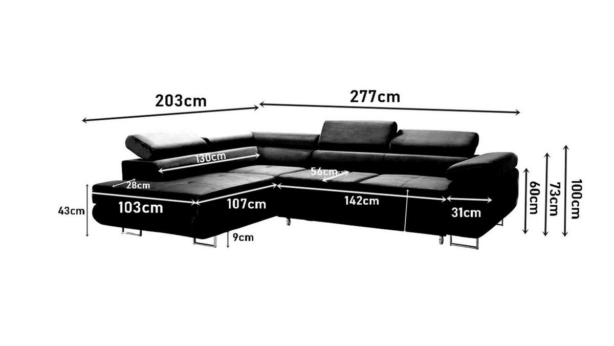 ECKSOFA Declan Mit Schlaffunktion - Blau, Holzwerkstoff/Textil (277/203cm) - Fun Möbel