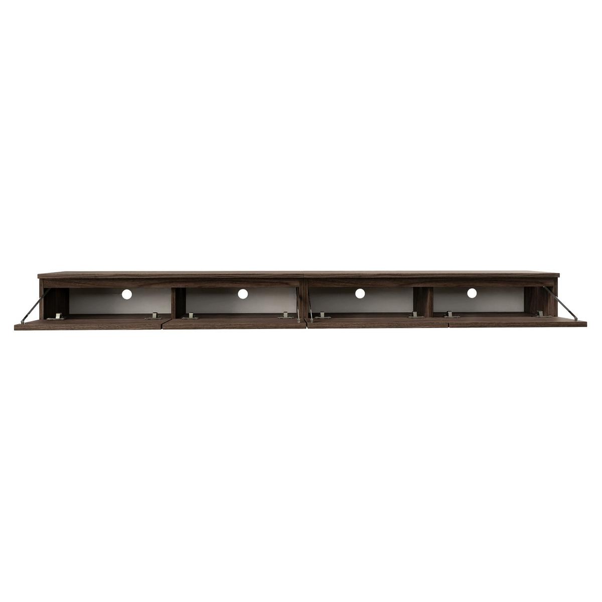 TV-LOWBOARD Bemmi Slim 4-türig, Holzoptik Walnuss Wisconsin, 200 cm - Dunkelbraun, Holzwerkstoff (200/18.2/31.6cm) - Selsey