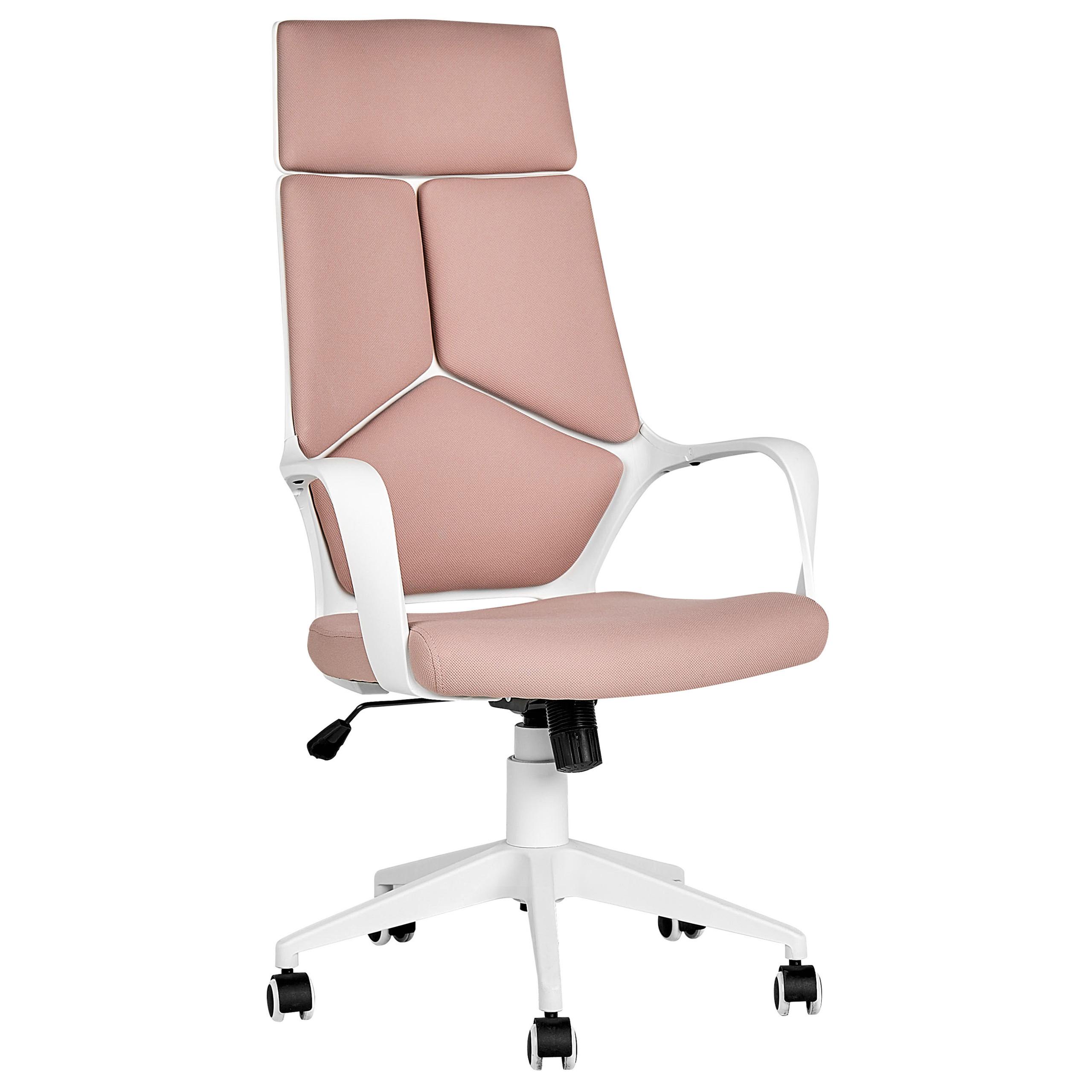 BÜROSTUHL Pfirsichrosa Delight - Pink, Textil (64/116/64cm) - Beliani