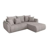 ECKSOFA mit Schlaffunktion Ottomane Rechts TOKO-L 277x194x86 Hellgrau Velours - Hellgrau/Schwarz, Holzwerkstoff/Kunststoff (277/194cm) - ALTDECOR