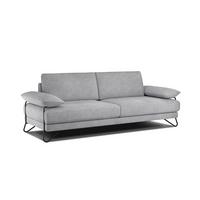 SOFA LORI 3-Sitzer, silberfarben - Silberfarben/Schwarz, Holzwerkstoff/Textil (245/87/96cm) - Wozimo