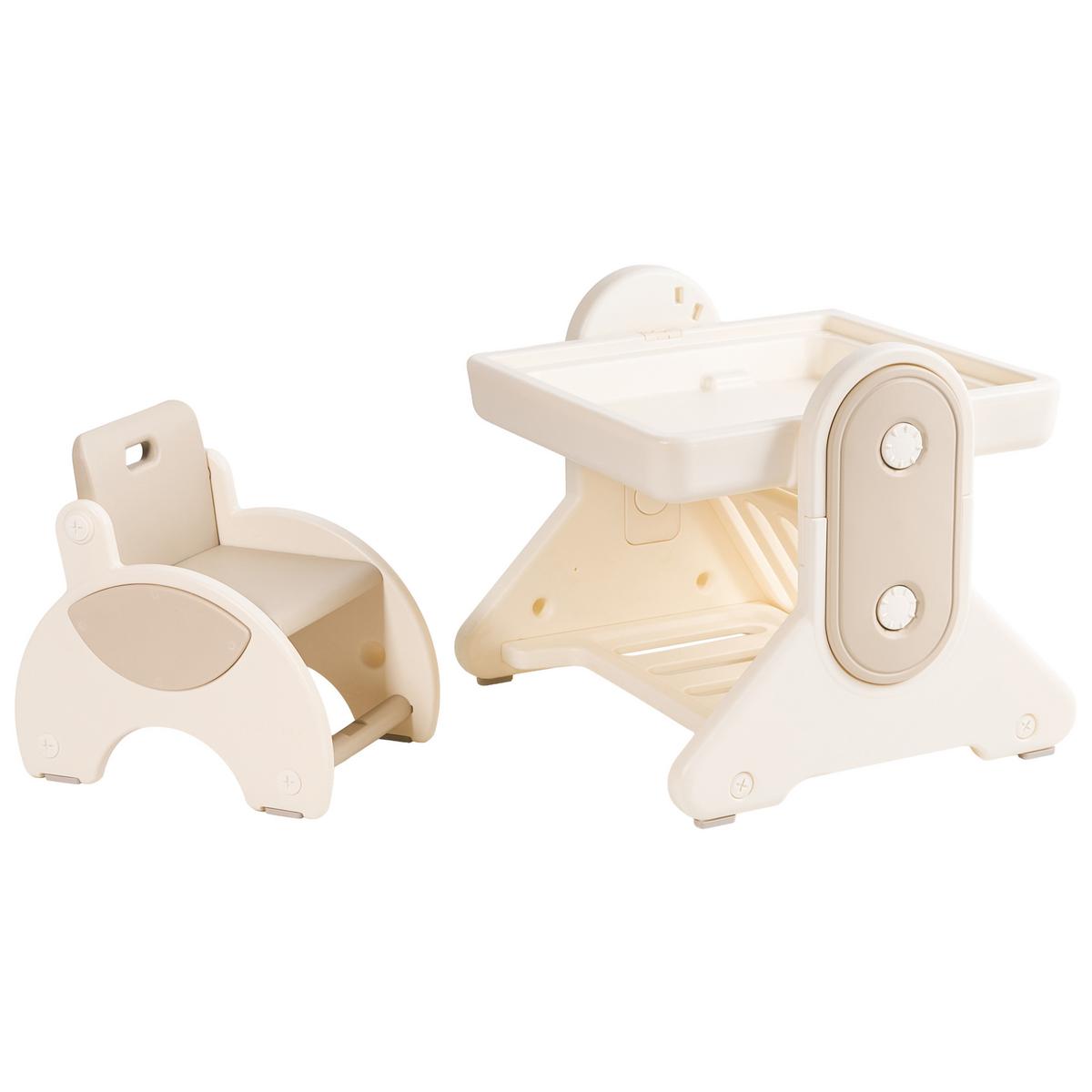 KINDERTISCH und Stuhlset Beige Mila - Beige, Kunststoff (58/60/61cm) - Beliani