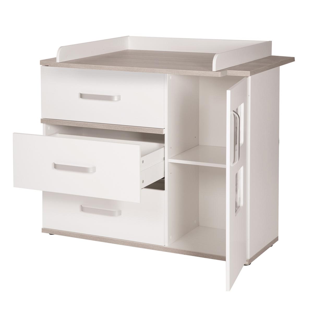 BABYZIMMER-SET Moritz mit breiter Wickelkommode 3-teilig - Weiß, Holzwerkstoff (76/81/142.5cm) - Roba
