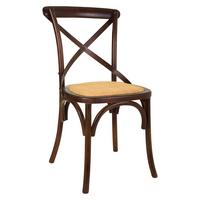 STUHL aus Holz und Rattan, braun, 44x42x46cm - Dunkelbraun, Holz (44/88/42cm) - Wanderlust