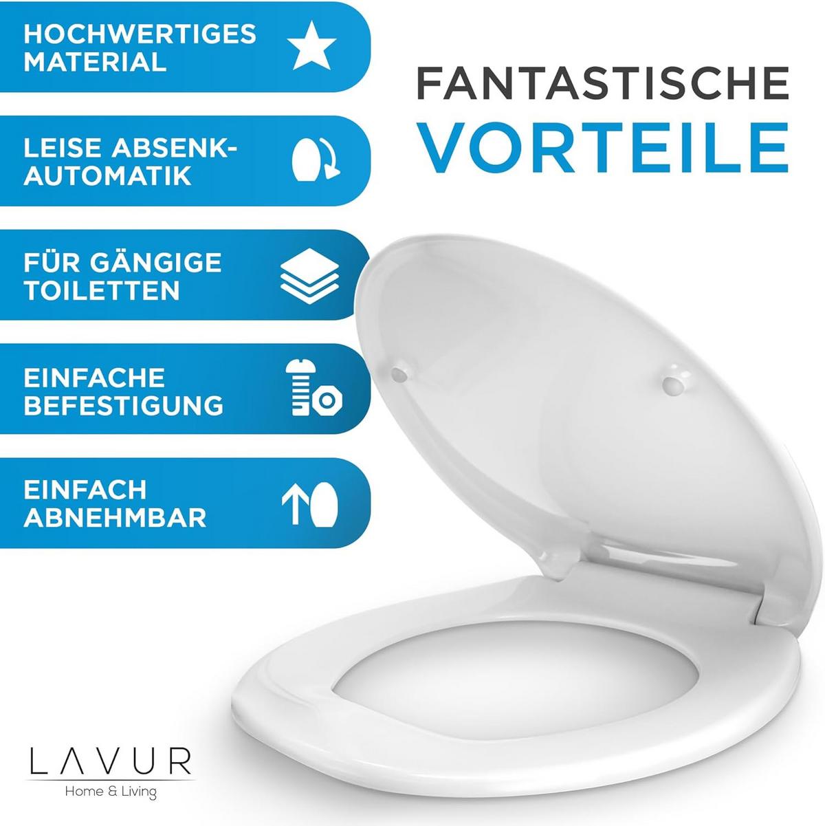 TOILETTENSITZ - Weiß, Kunststoff (37/5/44cm) - Lavur