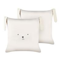 DEKOKISSEN 2er-Set Beige 45/45 cm Coney - Beige, Textil (45/45cm) - Beliani