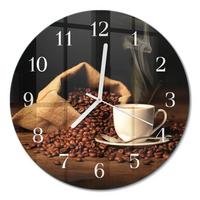 WANDUHR aus Glas Ø30 cm - Kaffeebohnen - Braun, Glas (30/30/0.4cm) - TULUP