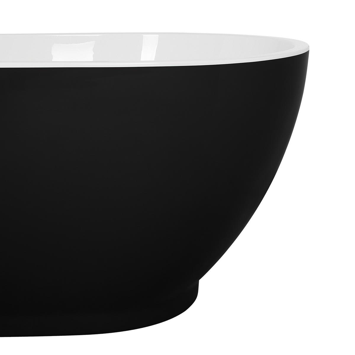 BADEWANNE FREISTEHEND 82x173x59 cm schwarz Guiana - Schwarz, Kunststoff (82/60/173cm) - Beliani