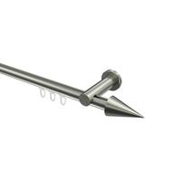 GARDINENSTANGE INNENLAUF Platon Savio 240 cm (geteilt in 2 x 120 cm), 1-läufig, 20 mm Ø Edelstahl-Optik - Edelstahlfarben, Metall (240cm) - INTERDECO