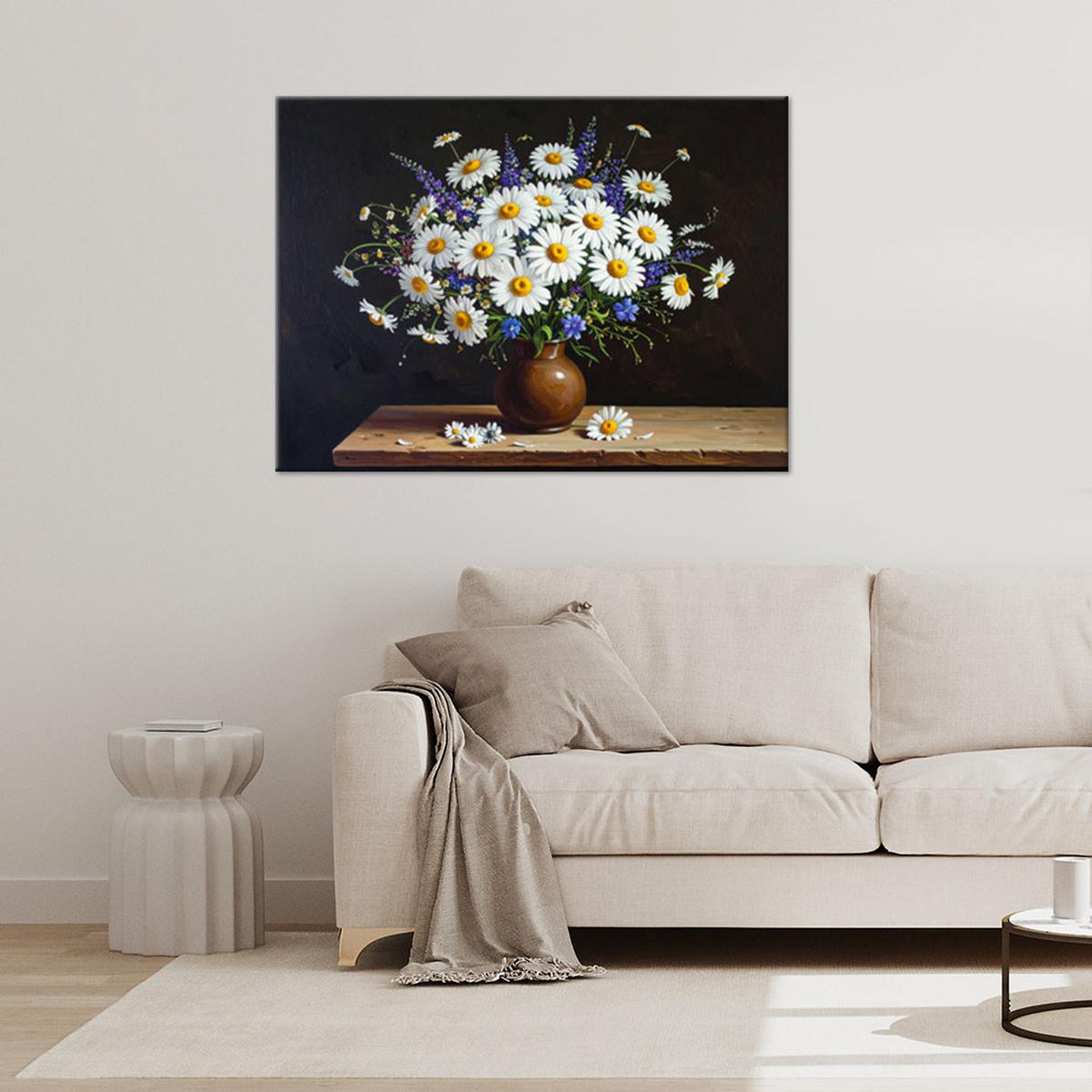 LEINWANDBILD Blumen 60x40cm - Weiß, Textil (60/40cm) - Feeby