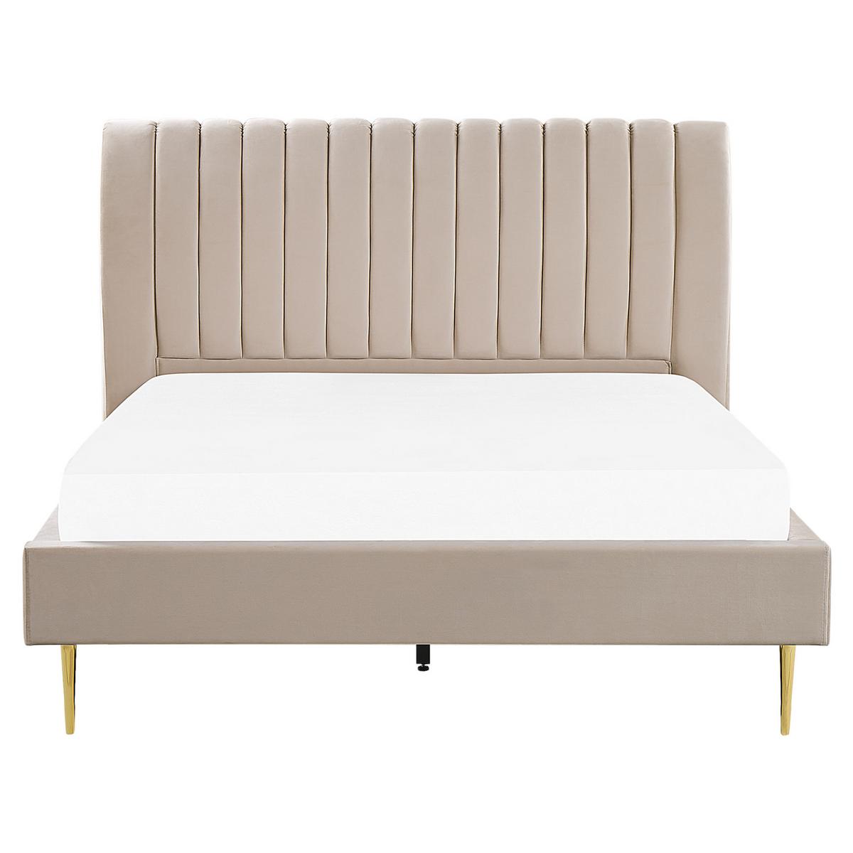 POLSTERBETT 180/200cm Sandbeige Marville - Beige, Textil (180/200cm) - Beliani