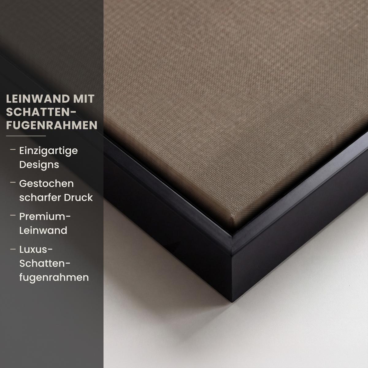 LEINWAND Bilder mit Rahmen - Farbe - Braun - Japandi - 140x90 - Kupferfarben, Textil (140/90cm) - MuchoWow