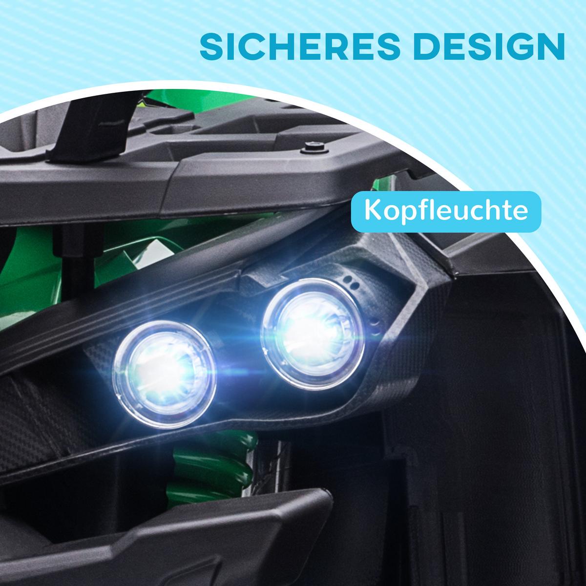 KINDER Elektrofahrzeug - Grün, Metall (100/65/73cm) - HOMCOM