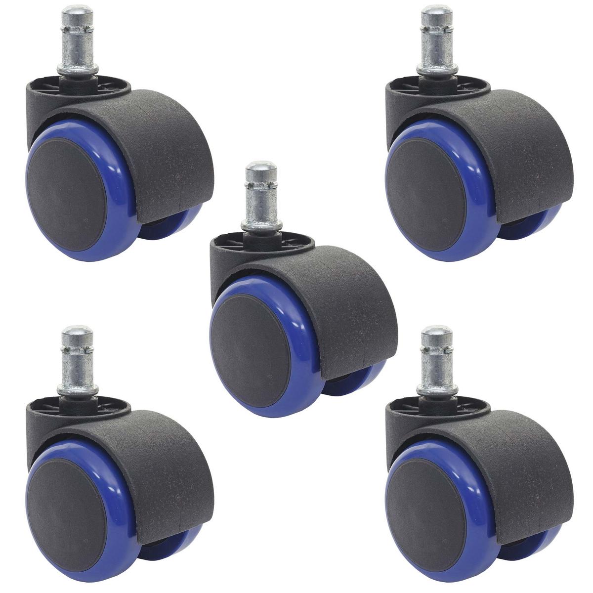 HARTBODENROLLEN 5ER SET Schwarz, Blau 5er-Set - Blau/Schwarz, Metall (1/1/1cm) - MCW