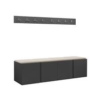 GARDEROBEN-SET Orion VII - Beige/Graphitfarben, Holzwerkstoff/Kunststoff (168/42/46cm) - MIRJAN24