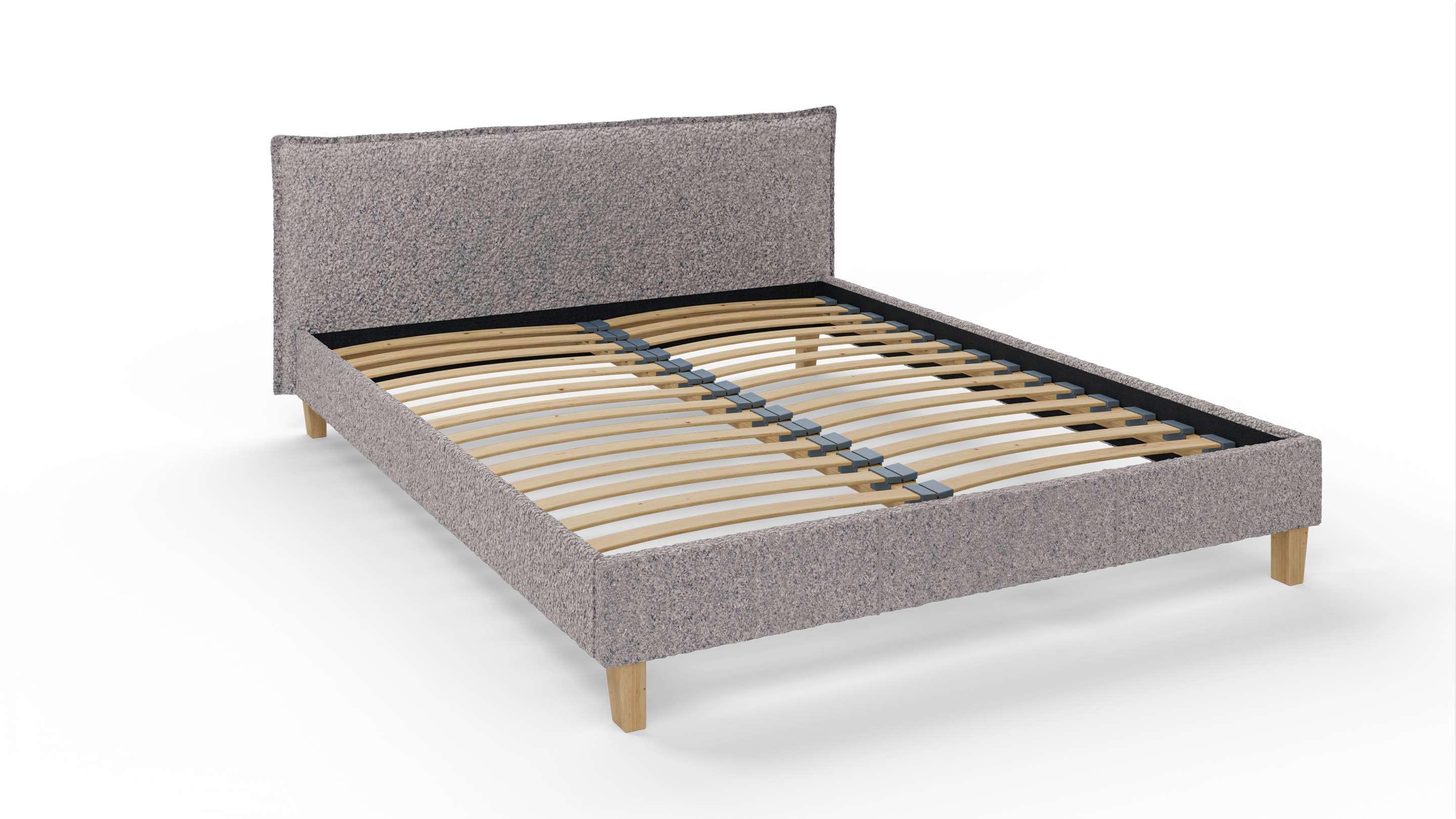 POLSTERBETT Arles 160/200 cm Boucle Stoff - Hellbraun/Grau, Holz/Textil (160/200cm) - S-Style Möbel