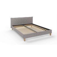 POLSTERBETT Arles 160/200 cm Boucle Stoff - Hellbraun/Grau, Holz/Textil (160/200cm) - S-Style Möbel