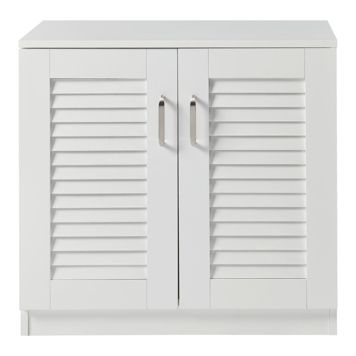 SCHUHSCHRANK Løten - Weiß, Holzwerkstoff (63/62/36cm) - [en.casa]