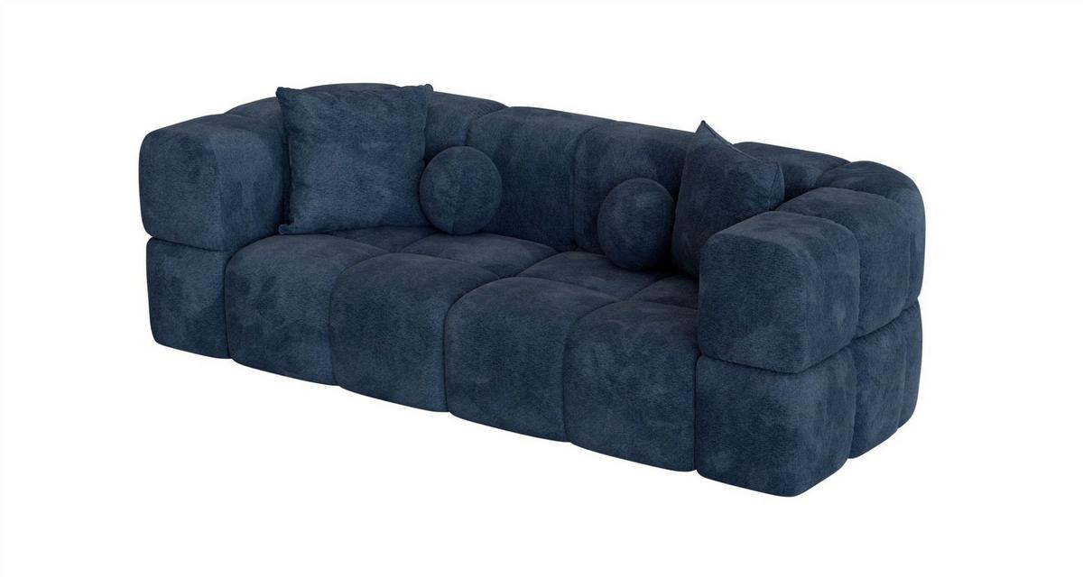 SOFA 3-sitzer Vega - Blau, Holzwerkstoff/Textil (250/77/103cm) - Fun Möbel