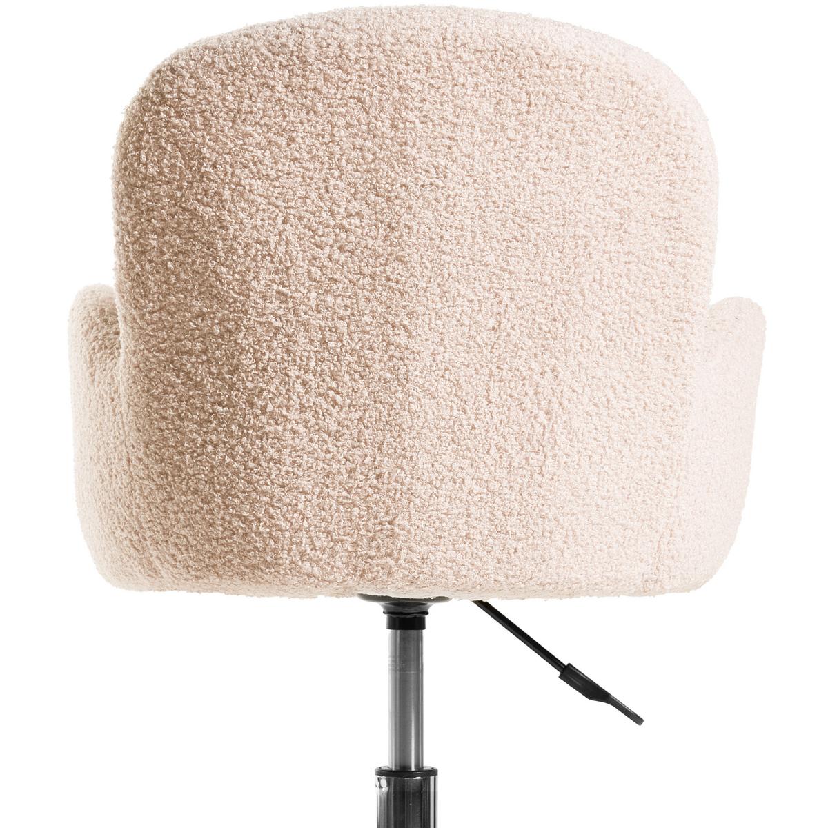 SCHREIBTISCHSTUHL Bouclé Hellbeige Priddy - Beige, Textil (60/79/60cm) - Beliani