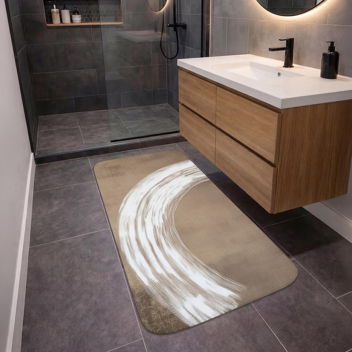 BADEMATTE Farbe - Braun - Japandi 60x120 cm - Mokka, Textil (60/120cm) - OnlyWow