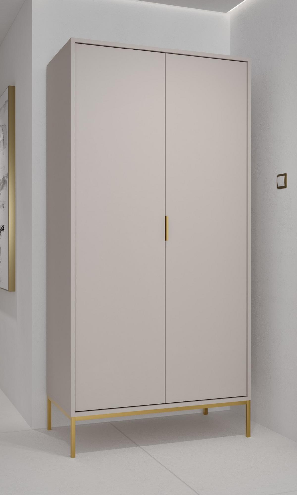 DREHTÜRENSCHRANK Austin - Kaschmir/Goldfarben, Holzwerkstoff (55/205/100cm) - RAUMHIRSCH FURNITURE