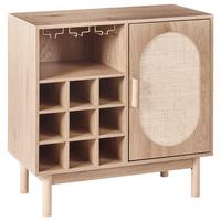 WEINREGAL Hellbraun Costello - Hellbraun/Braun, Holz/Holzwerkstoff (80/82/40cm) - Beliani