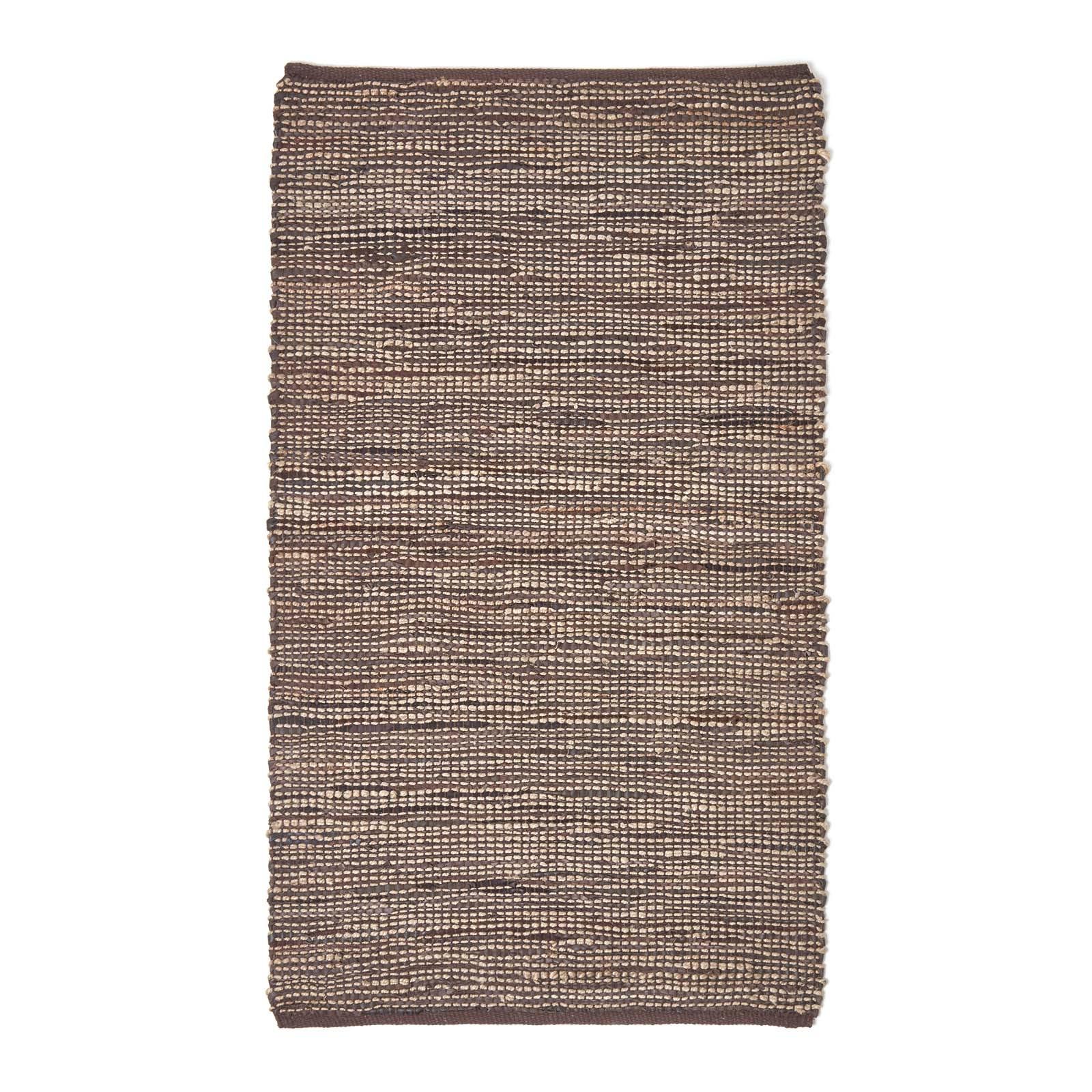 HANDWEBTEPPICH Madras, Leder & Hanf 90/150 cm - Braun, Leder (90/150cm) - Homescapes