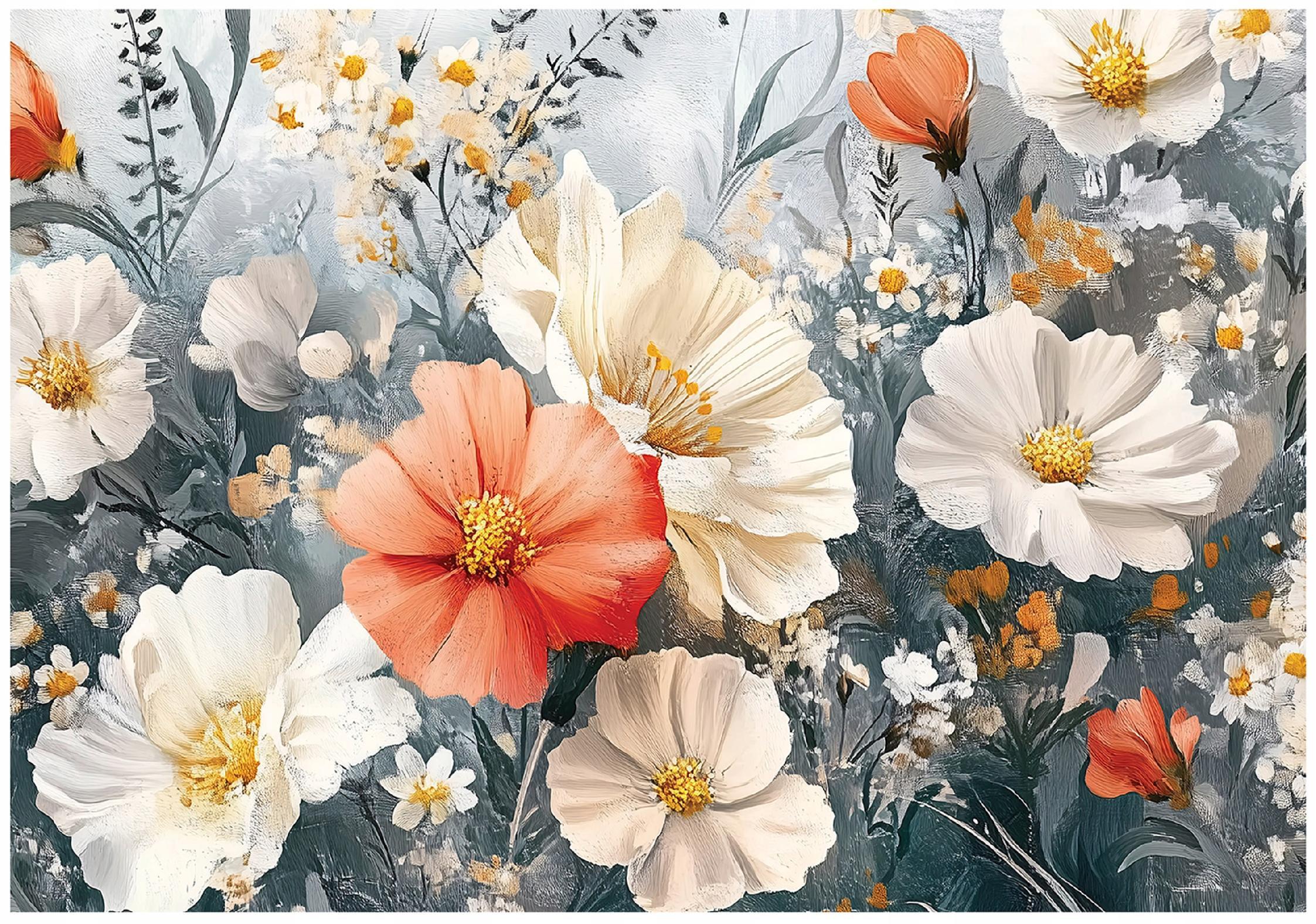 FOTOTAPETE Blumenwiese Wohnzimmer Deko Vlies Tapete 400x280 - Multicolor, Papier (400/280cm) - Wallarena