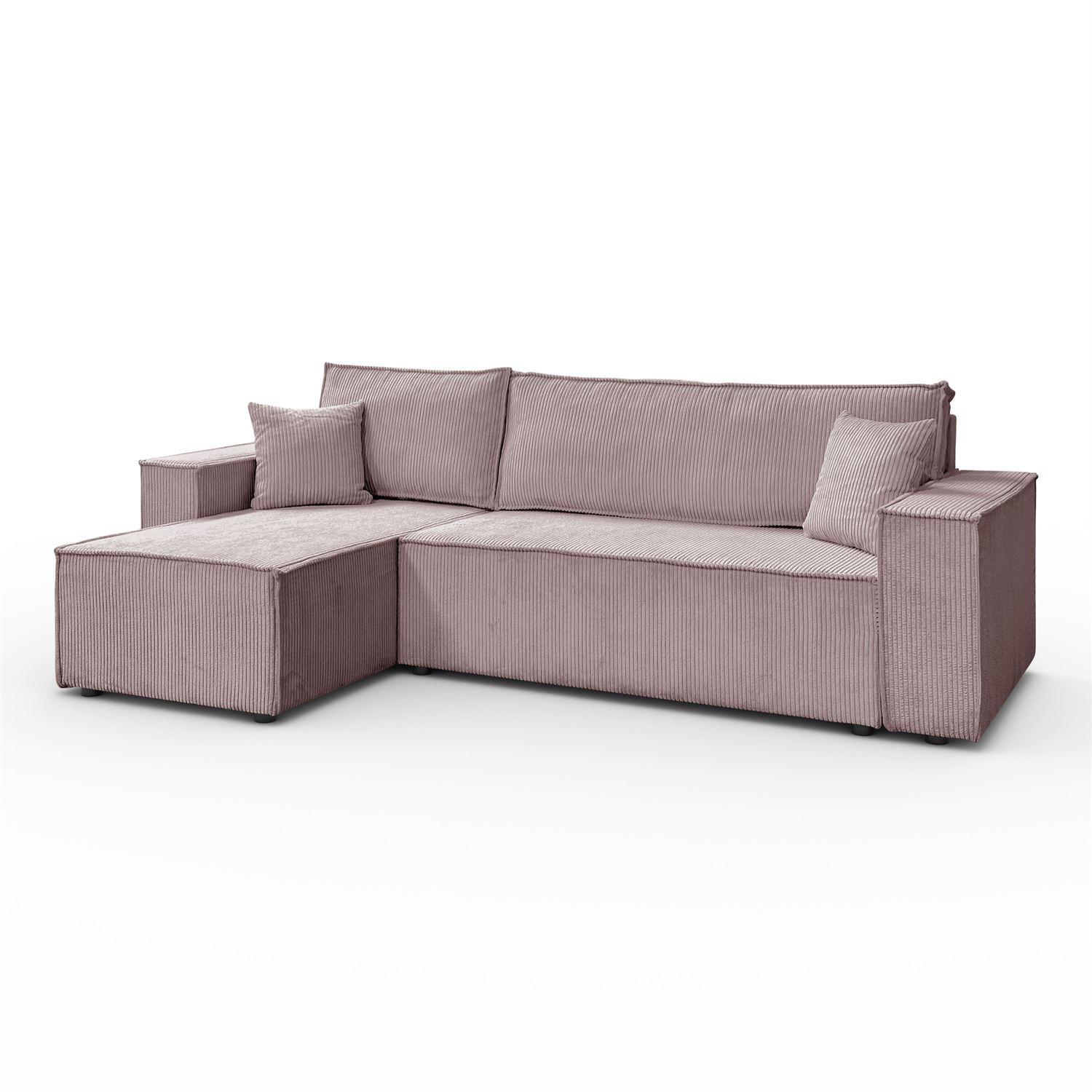GEPOLSTERTES Ecksofa CARLOS L, Poso 27 - Rosa, Textil (247/143cm) - Lookway