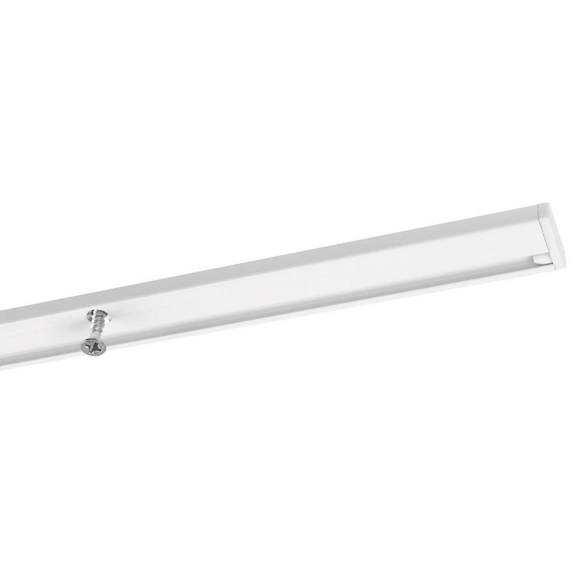 GARDINENSCHIENE auf Maß 1-lauf Deckenmontage Minimal 100cm - Weiß, Metall (100cm) - Deco-Raum