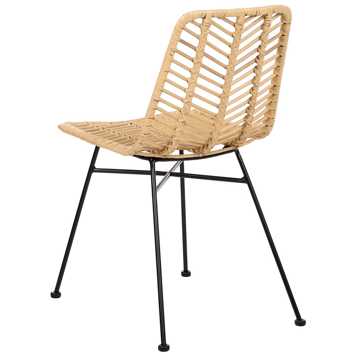 ESSZIMMERSTUHL 2er-Set Rattan Naturfarben Dilley - Naturfarben, Naturmaterialien (45/83/60cm) - Beliani