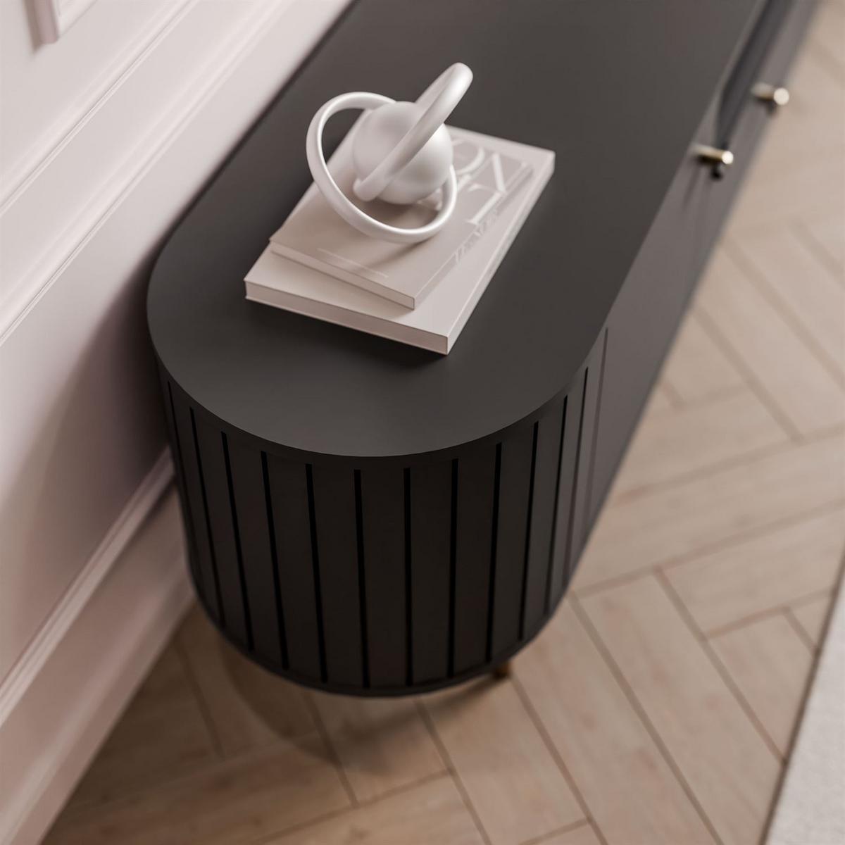 TV-ELEMENT ELODIE mit Schublade Schwarz - Schwarz, Holzwerkstoff (180/49/40cm) - Lookway