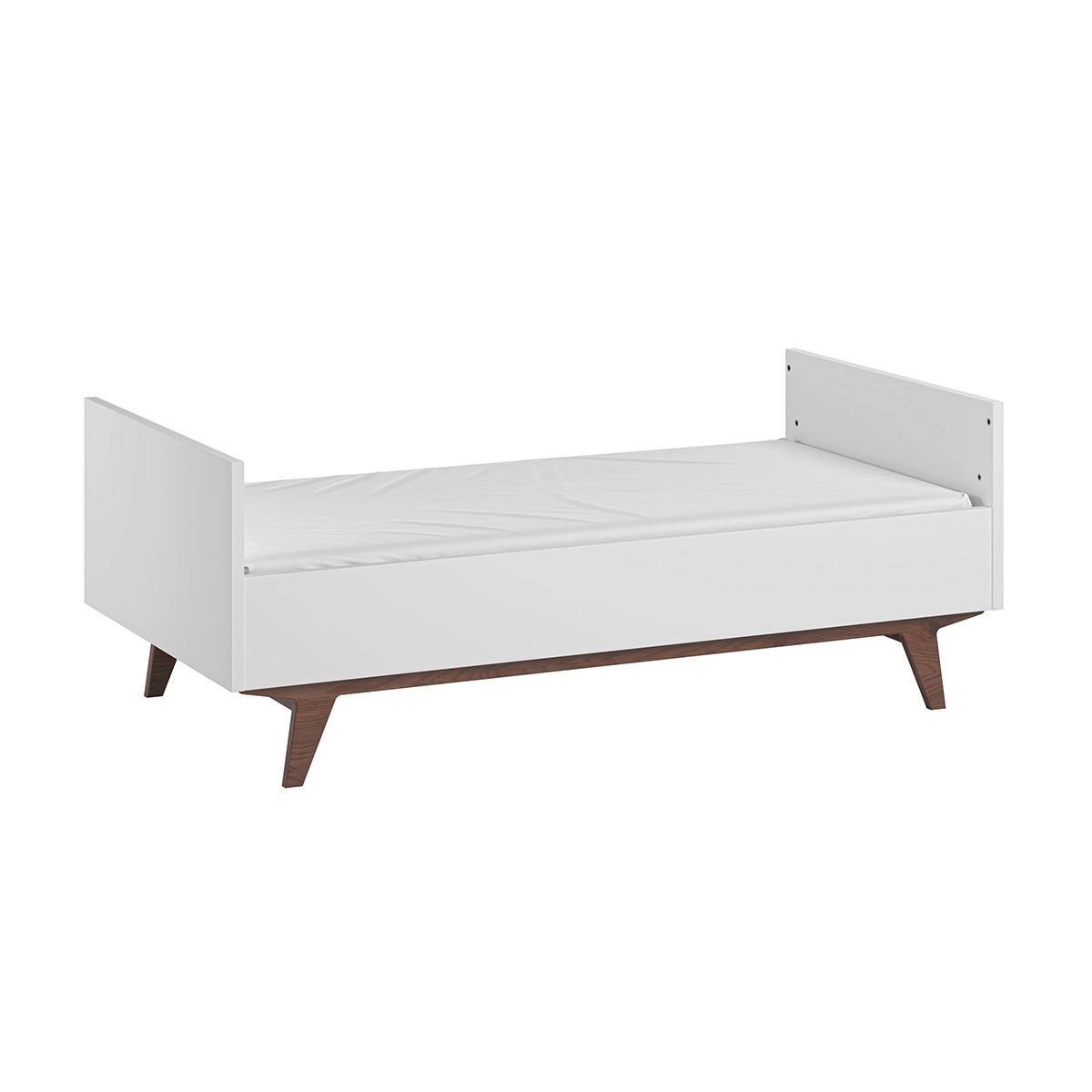 BABYZIMMER 2-teilig Mid Weiß und Holz - Weiß, Holzwerkstoff (144/90/75cm) - Petits-meubles