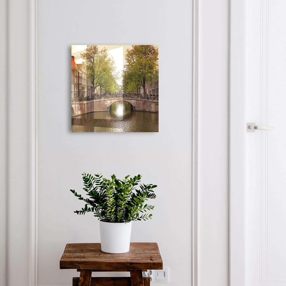 SCHLÜSSELBOX Schwarz 30x30 cm- Türöffnung nach rechts - Stadtkanal - Grün, Metall (30/30/5cm) - TULUP
