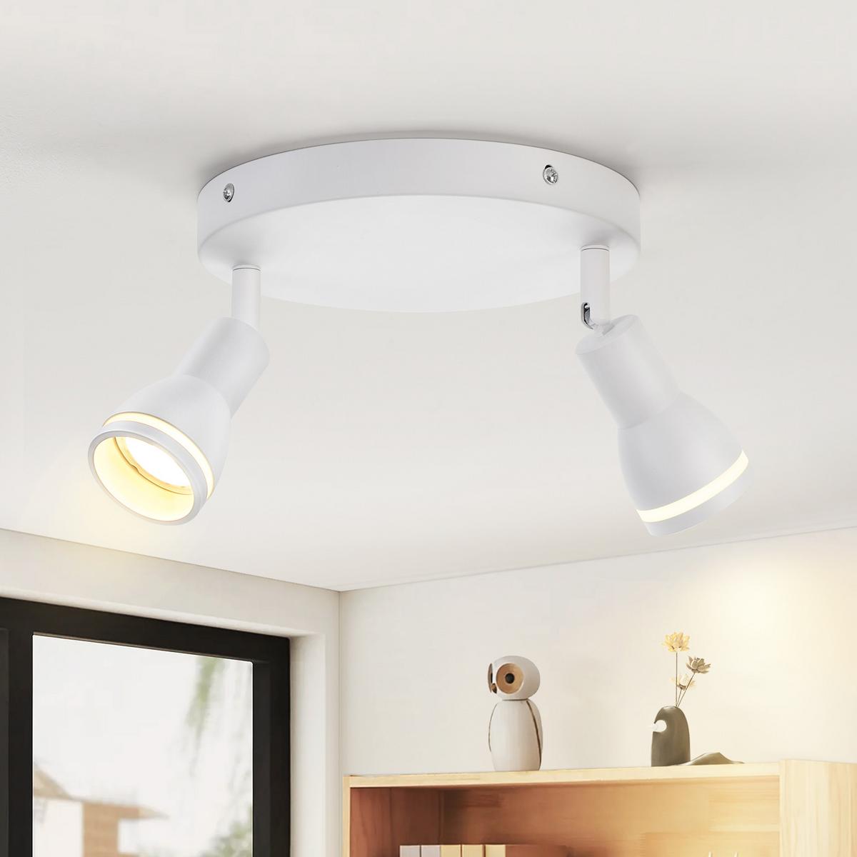 DECKENSTRAHLER Hertz 2-flammig 20/20/16 cm - Weiß, Metall (20/20/16cm) - Nettlife