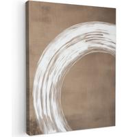 LEINWANDBILD Farbe - Braun - Japandi Wandbild Wohnzimmer 60x80 cm - Kupferfarben, Textil (60/80cm) - MuchoWow