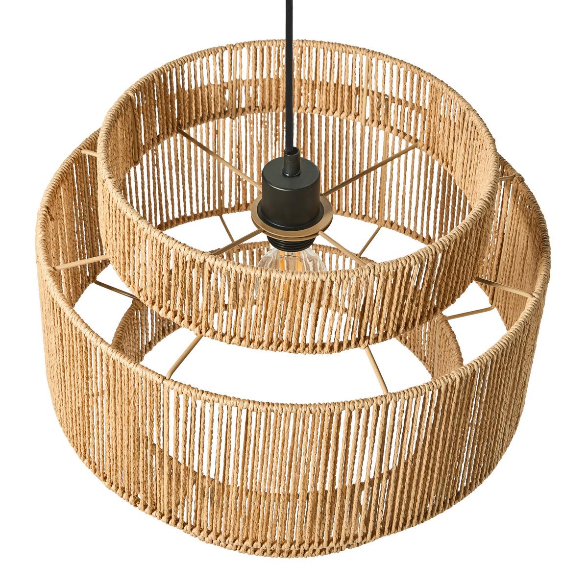 HÄNGELEUCHTE Naturfarben Wokiro - Naturfarben, Papier (40/40/87cm) - Beliani