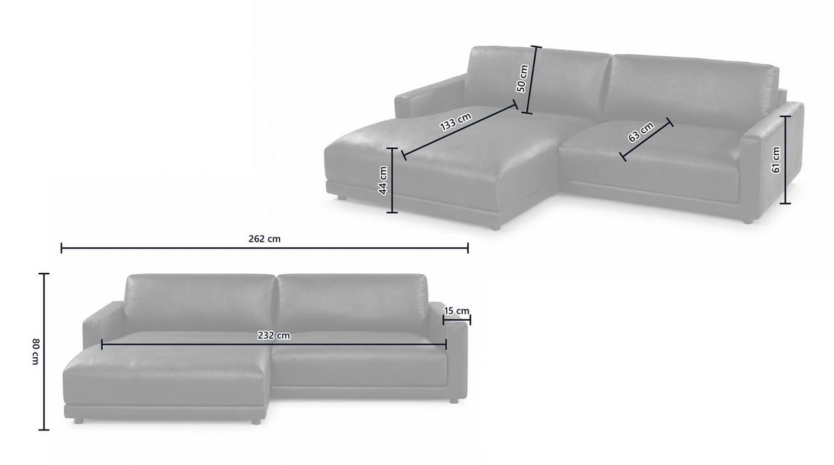 ECKSOFA MARLIN Braun Flachgewebe - Schwarz/Braun, Kunststoff/Textil (262/168cm) - KAWOLA