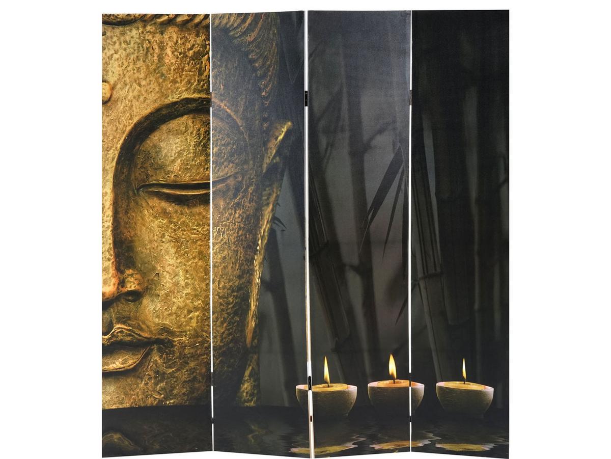 FOTO-PARAVENT ORIENTAL Schwarz, Gold - Goldfarben/Schwarz, Holz (160/180/2cm) - MCW