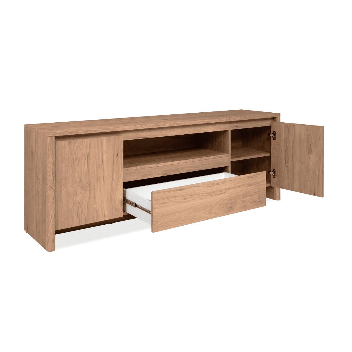 TV-MÖBEL 2 Türen 1 Schublade und 1 offenes Fach in Holzoptik 40/59/163,5 cm - Apfelbaumfarben, Holzwerkstoff (40/59/163.5cm) - Calicosy