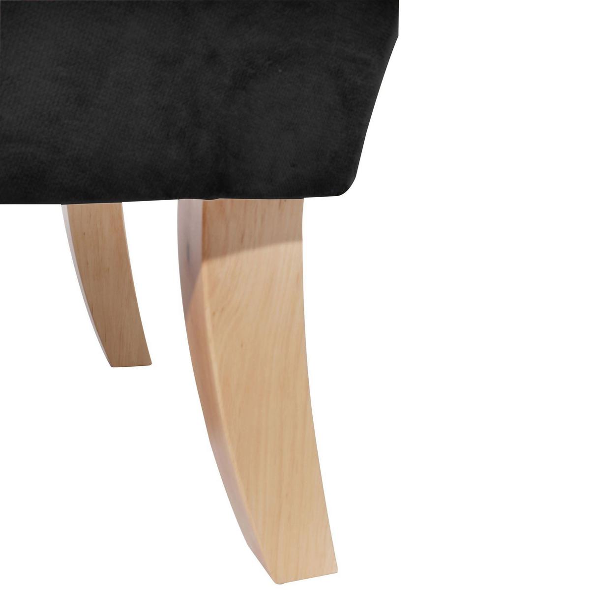 SESSEL Kaiya Bezug Samtvelours Buche natur / schwarz - Schwarz, Kunststoff (71/97/82cm) - 58aufmkessel