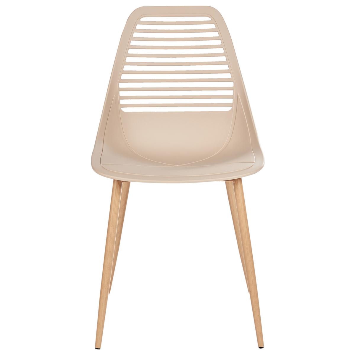 ESSZIMMERSTUHL 4er-Set Beige Montello - Beige/Braun, Kunststoff (46/84/54cm) - Beliani