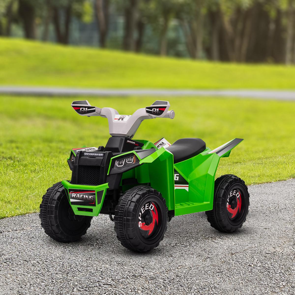 KINDER-ELEKTROQUAD Mini Elektroquad mit Vorwärts-, Rückwärtsfunktion, Grün - Grün, Metall (70/41.5/48.5cm) - HOMCOM