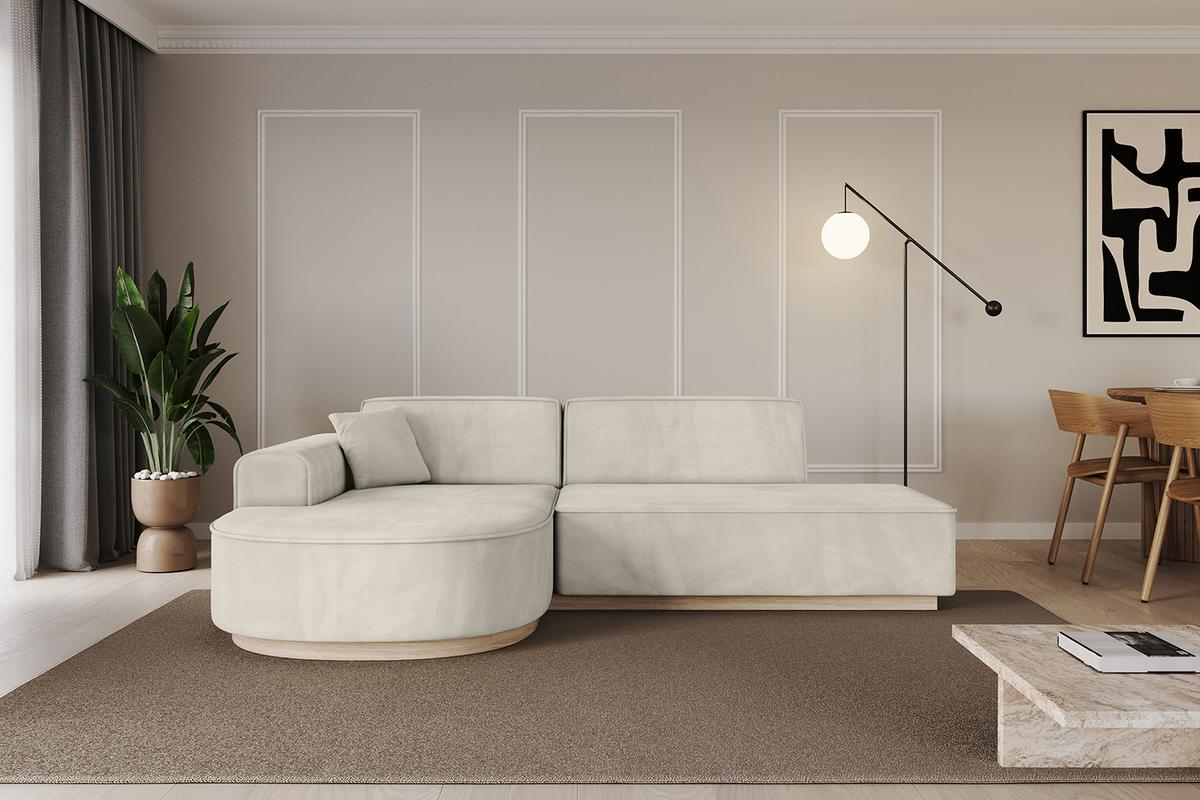 ECKSOFA Ottomane Links ARRIO-L1 - 243x171x83 cm Beige - Beige, Holzwerkstoff/Textil (243/171cm) - ALTDECOR