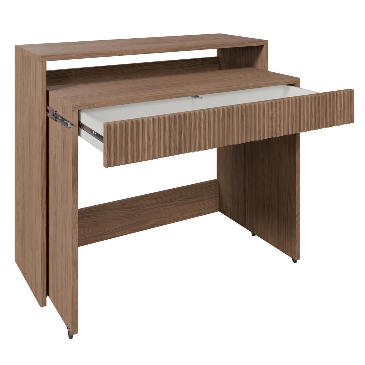 AUSZIEHBARER SCHREIBTISCH ZOOM EICHE CASELLA BRAUN 98 CM - Eichefarben, Holzwerkstoff (39/98/87cm) - Selsey