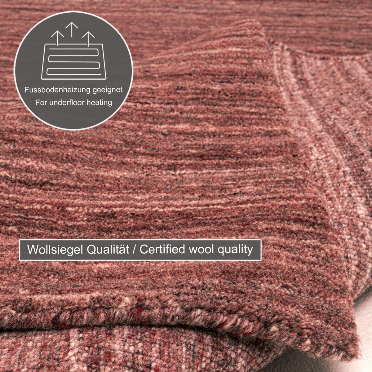 HANDWEBTEPPICH Pure 40x60 cm - Rot, Textil (40/60cm) - THEKO
