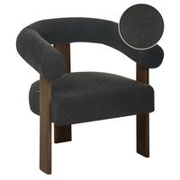 SESSEL Bouclé Schwarz/Dunkelbraun Ilbro - Schwarz, Textil (77/76/68cm) - Beliani